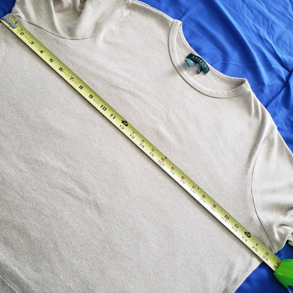 Vintage Lauren Ralph Lauren Crew Neck Pullover Sweater Womens 2X Tan Minimalist - Picture 7 of 8